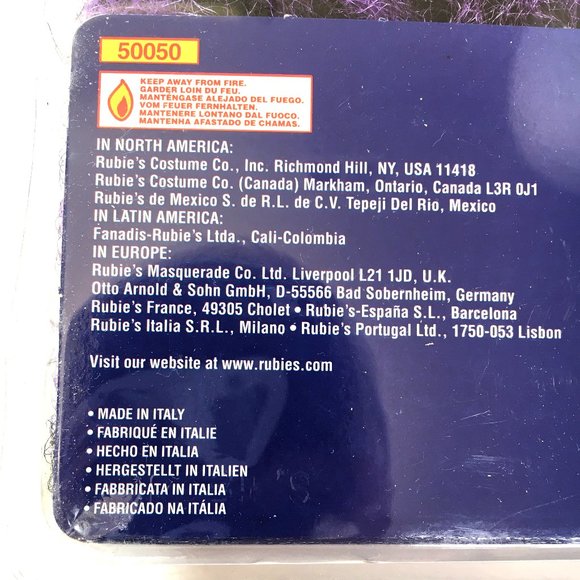 Dreadlock Party Purple & Blk Wig  NWT NOS VTG - Picture 7 of 8